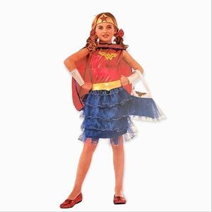 NEW! Rubie's Wonder Woman Tutu Metallic Dress-Up Set with EXTRAS!